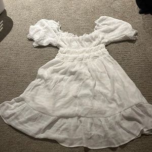 puff sleeve square neck ruffle flowy short dress summer casual